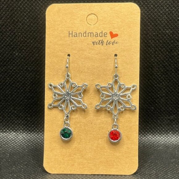 Christmas Snowflake Earrings - Picture 1 of 3
